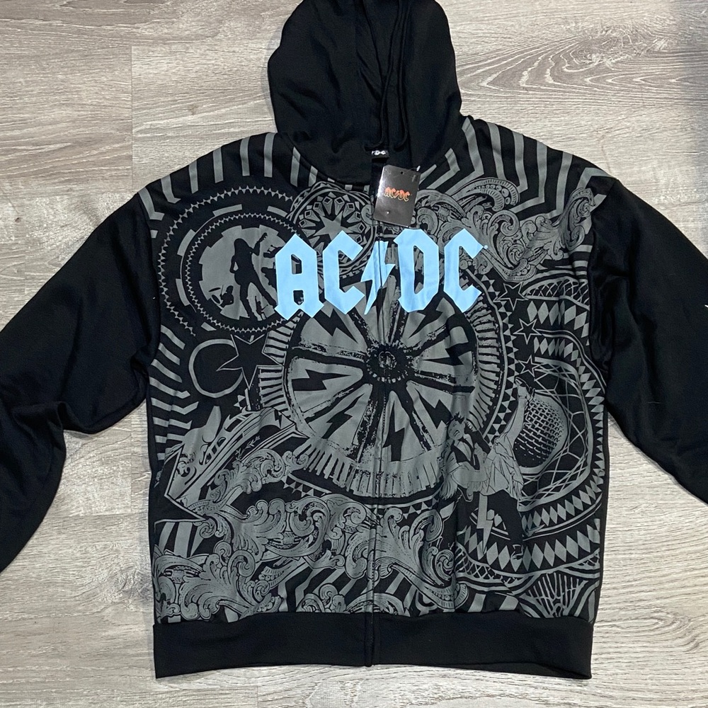 AC/DC Black and Gray Graphic Jacket